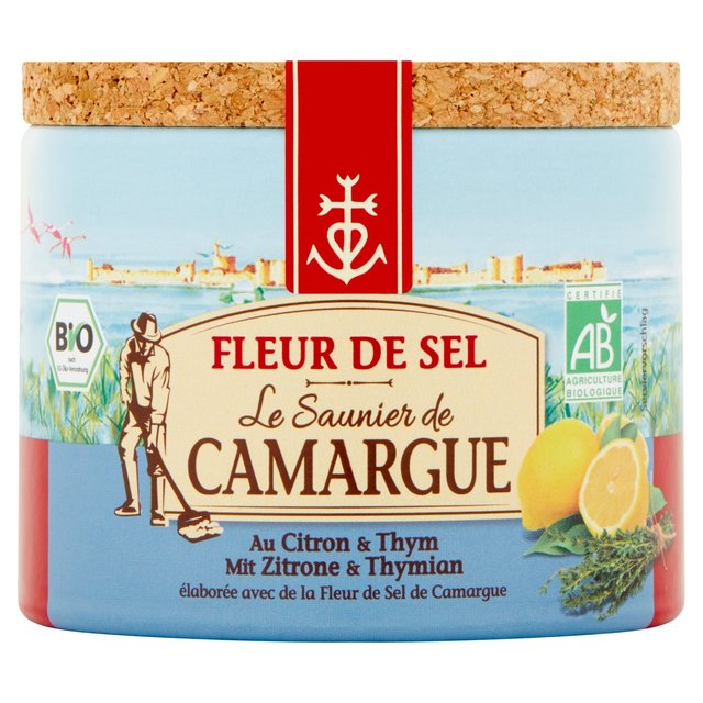 Saunier de Camargue Lemon & Thyme Fleur De Sel Sea Salt   125g