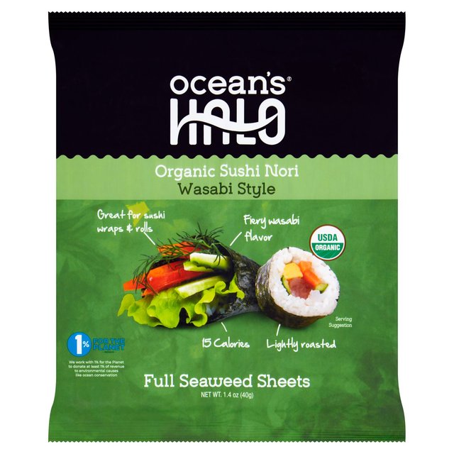 Ocean's Halo Organic Wasabi Sushi Nori   28g GOODS M&S   