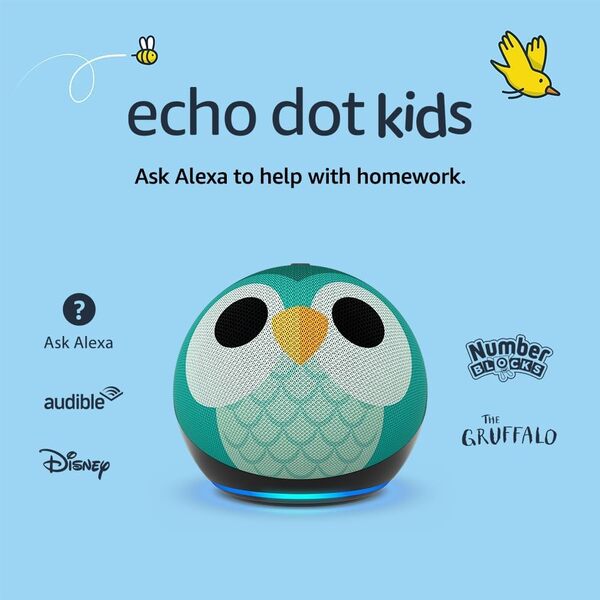 Amazon Echo Dot Kids 5th Gen smart speaker Owl (British brand)