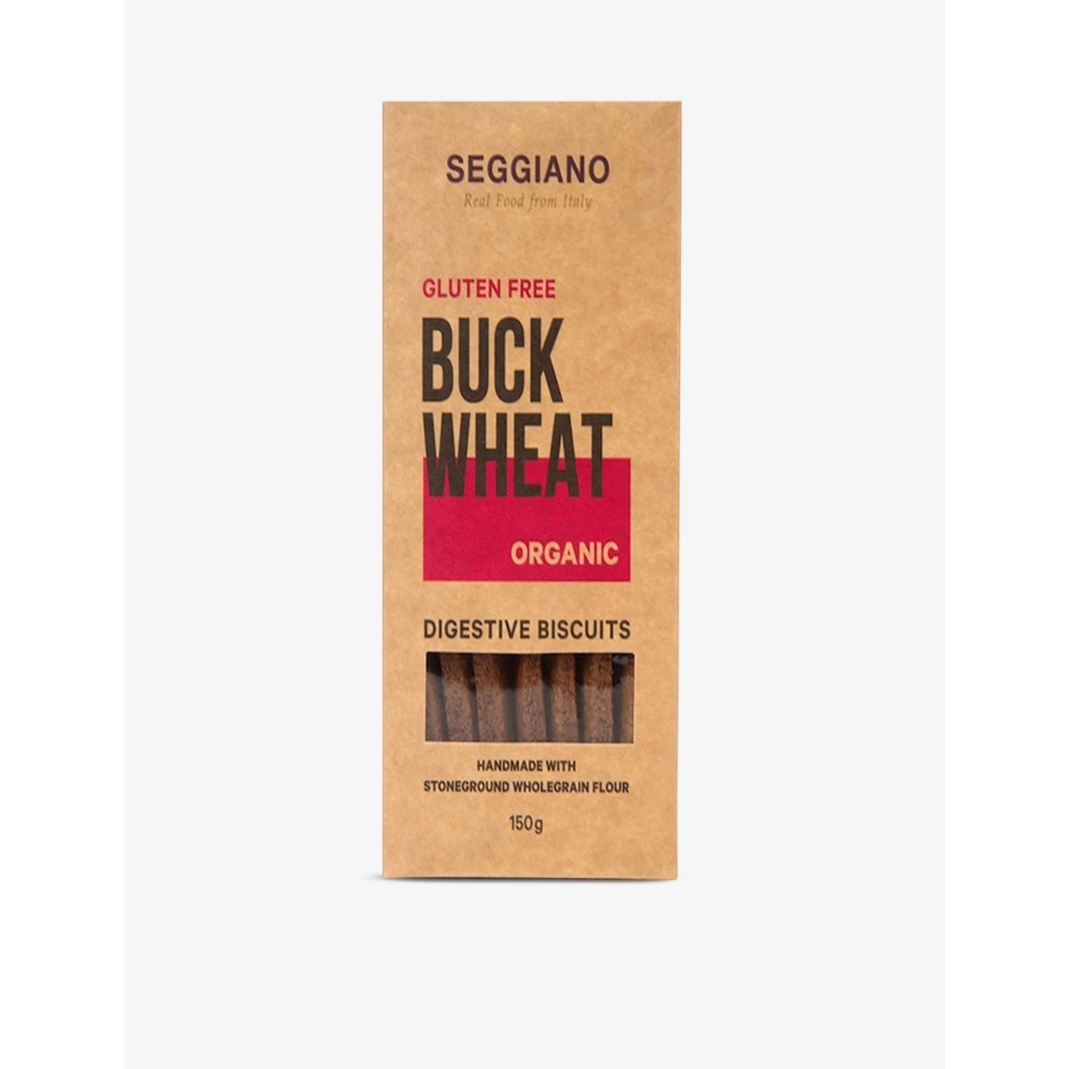 Seggiano gluten free buckwheat digestives 150g, imported from the UK