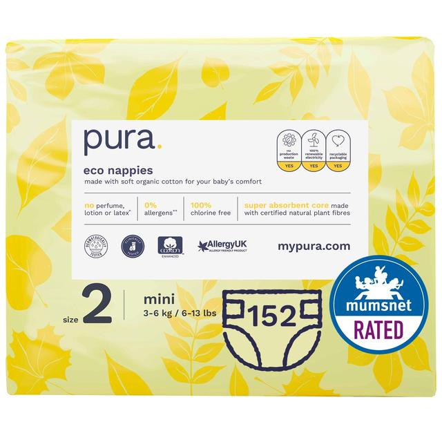 Pura Eco Nappies Size 2 (3-6kg)   4 x 38 per pack