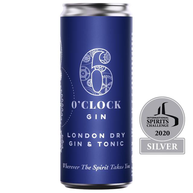 6 O'clock Gin London Dry Gin & Tonic   250ml GOODS M&S   