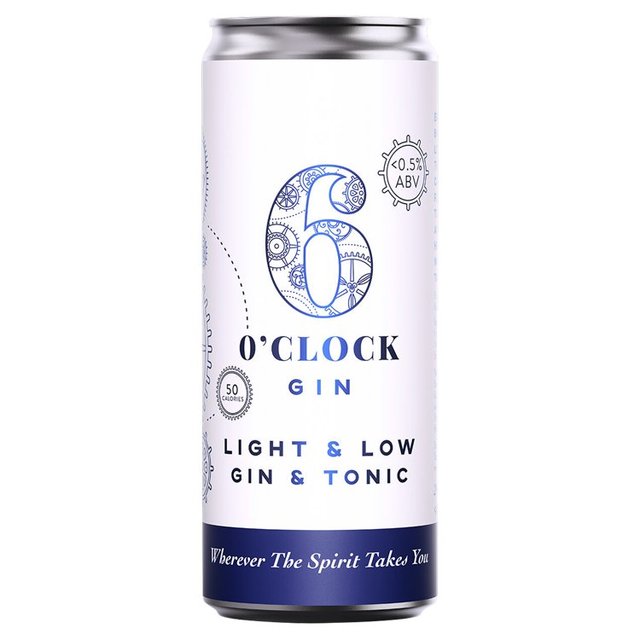 6 O'clock Gin Light & Low Gin & Tonic   250ml GOODS M&S   