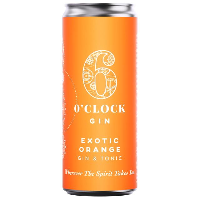 6 O'clock Gin Exotic Orange Gin & Tonic   250ml GOODS M&S   