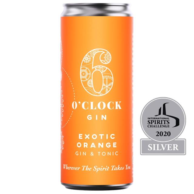 6 O'clock Gin Exotic Orange Gin & Tonic   250ml GOODS M&S   