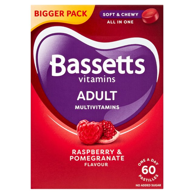 Bassetts Raspberry & Pomegranate  Adult Multivitamins    60 per pack GOODS M&S   