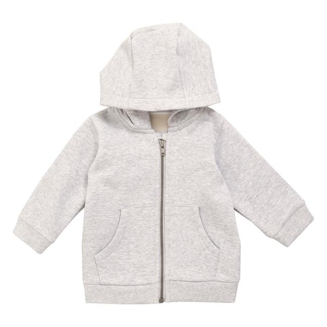 M&S Unisex Cotton Zip Hoodie 0-3 Months Grey Marl GOODS M&S   