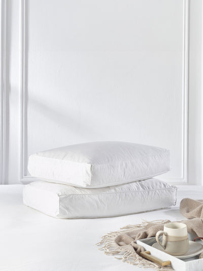 Lot de 2 oreillers fermes blancs Snuggledown pour dormeurs sur le dos - Acheter en ligne chez McGrocer