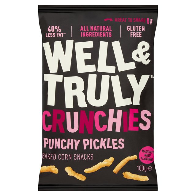 Well&Truly Crunchies Punchy Pickles Share Bag   100g