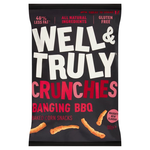 Well&Truly Crunchies Banging BBQ Share Bag   100g GOODS M&S   