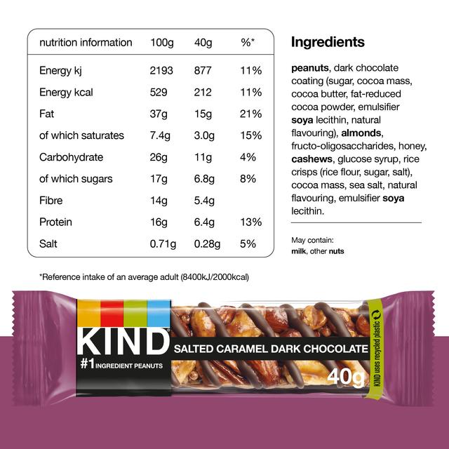 KIND Salted Caramel Dark Chocolate 12 Pack   12 x 40g GOODS M&S   