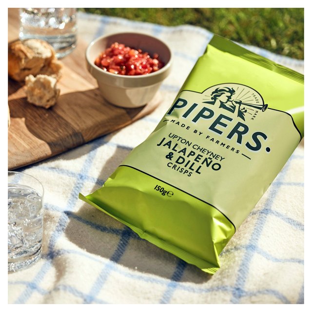 Pipers Upton Cheyney Jalapeno & Dill Sharing Bag Crisps   150g