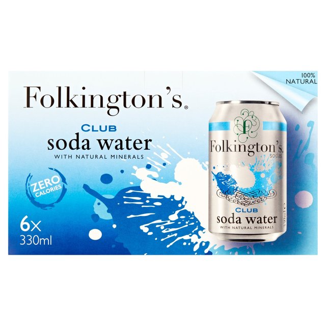 Folkington's Club Soda Water   6 x 330ml GOODS M&S   