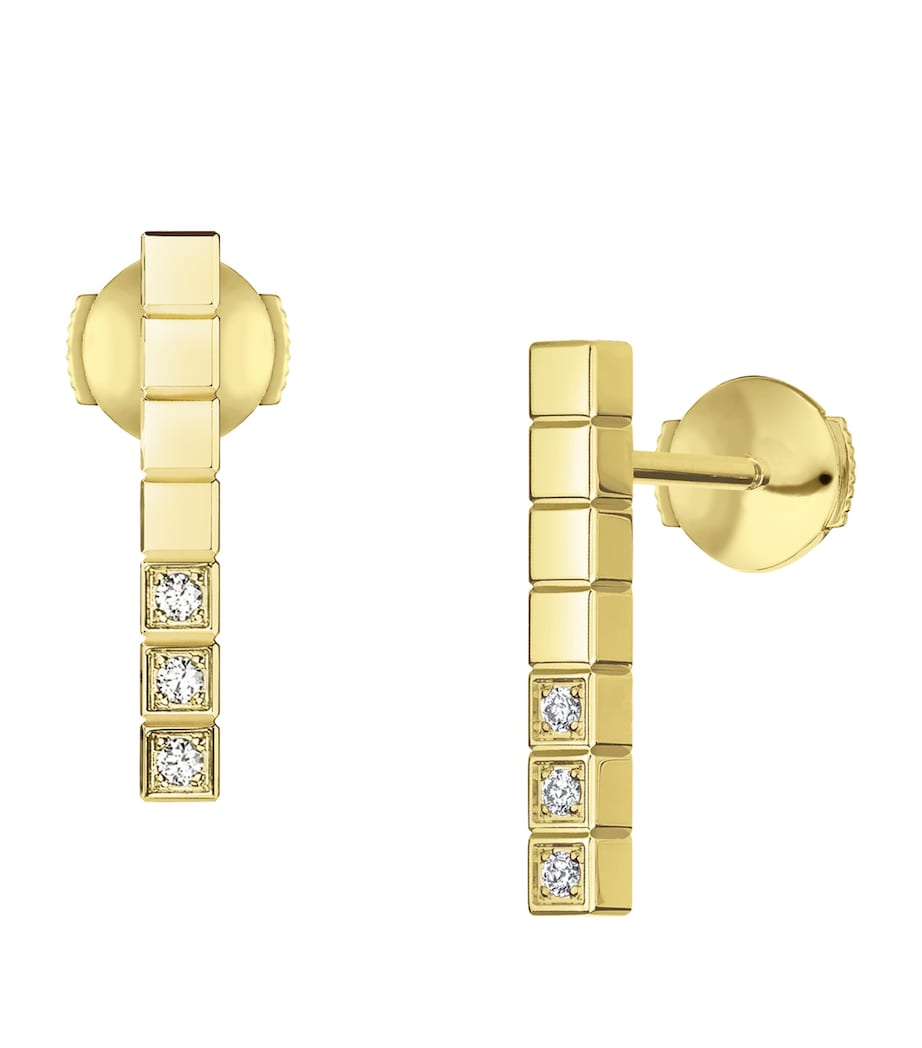 Chopard Ice Cube earrings yellow gold diamond (British brand)