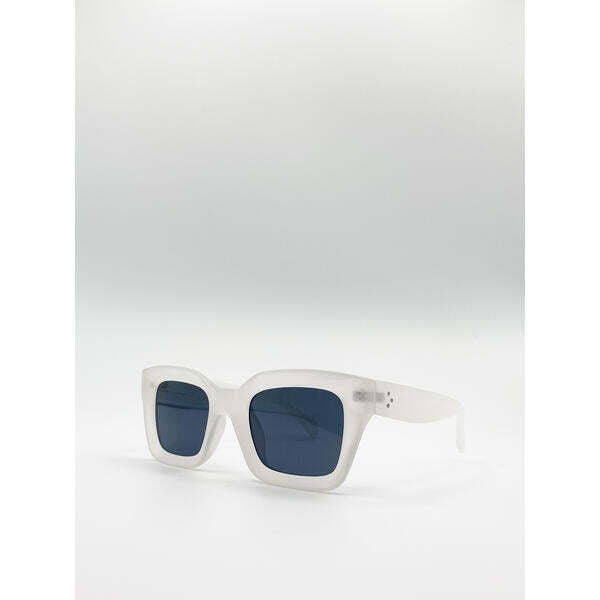 SVNX oversized cat eye sunglasses matte white, UK version