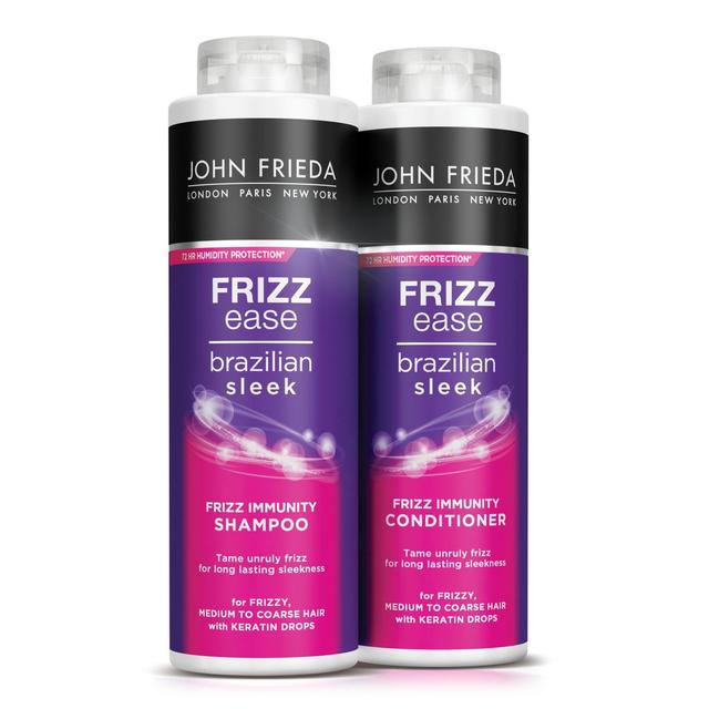 John Frieda Frizz Ease Brazilian Sleek Shampoo & Conditioner Twin Pack   2 x 500ml