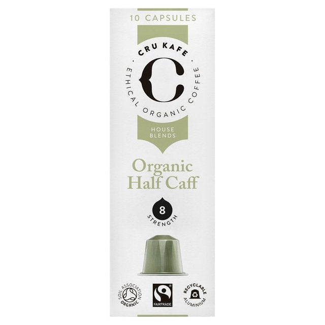 CRU Kafe Organic Half Caff Nespresso Compatible Capsules   10 per pack