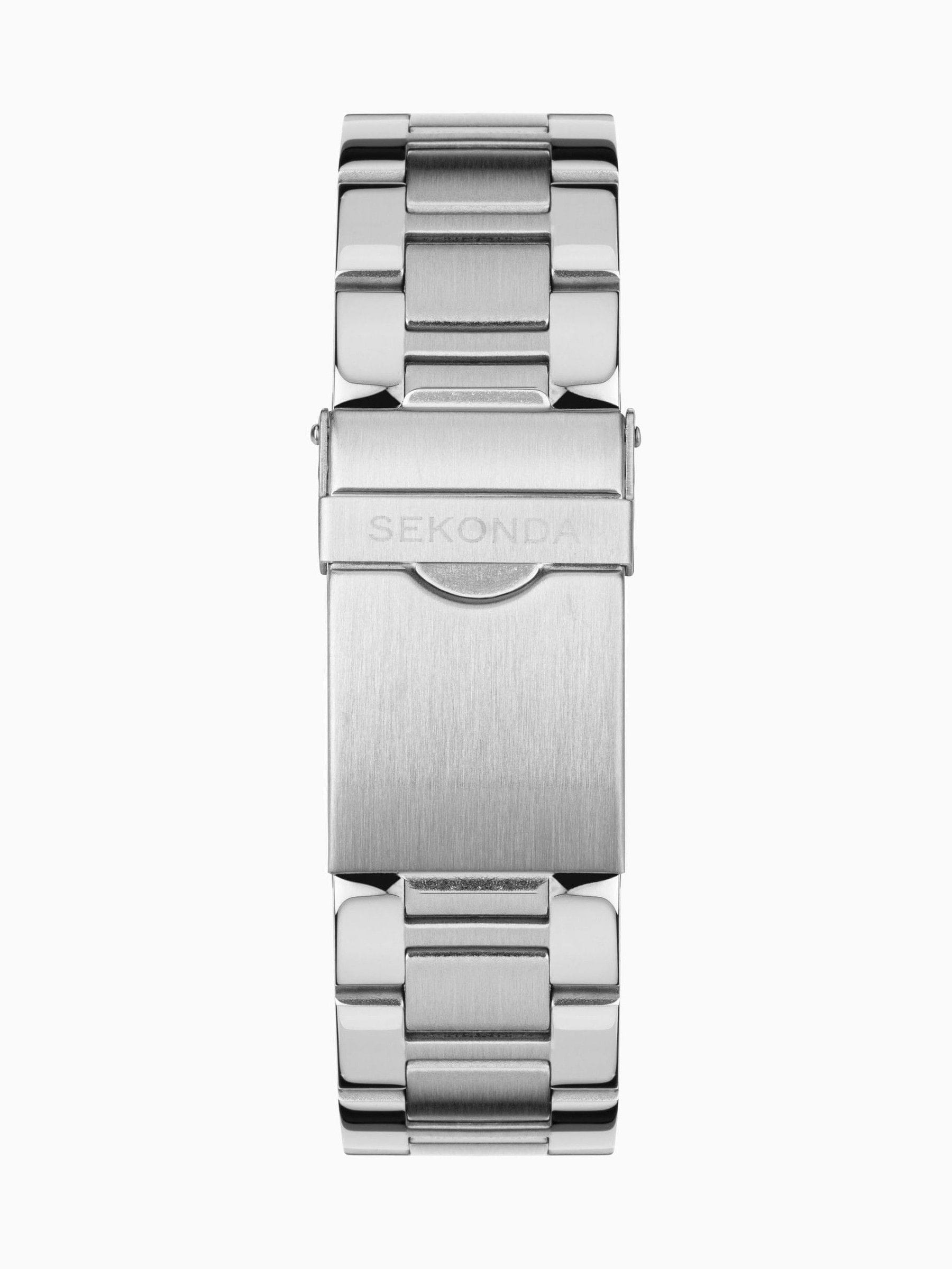 Sekonda Silver Midnight Analog Watch 44mm With Stainless Steel Bracelet (British brand)