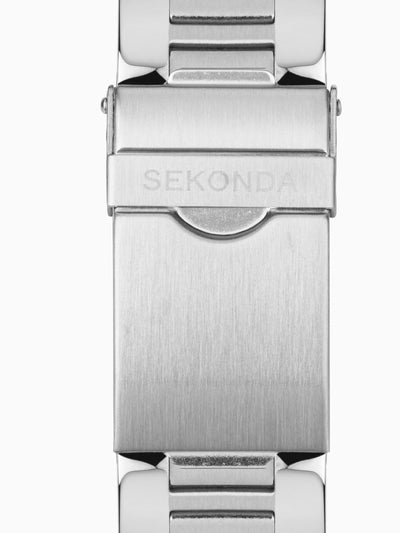 Next Sekonda Sølv Midnatt Analog Klokke 44mm med rustfritt stål armbånd - Kjøp online på McGrocer