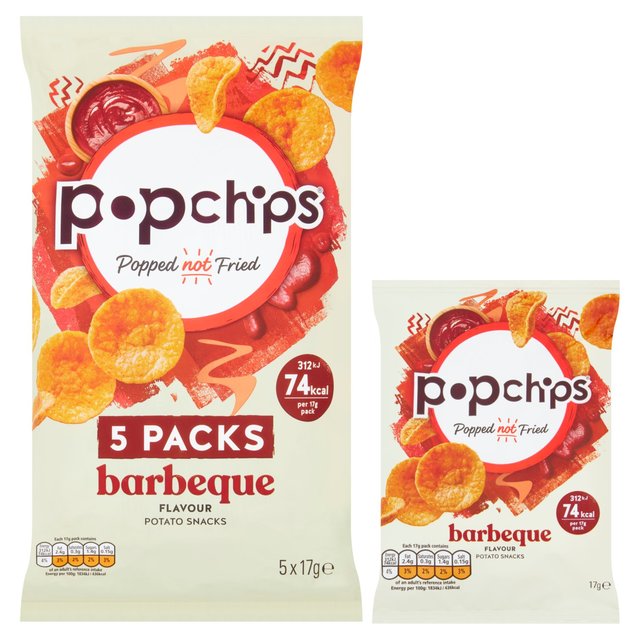 popchips Barbeque Multipack Crisps   5 per pack