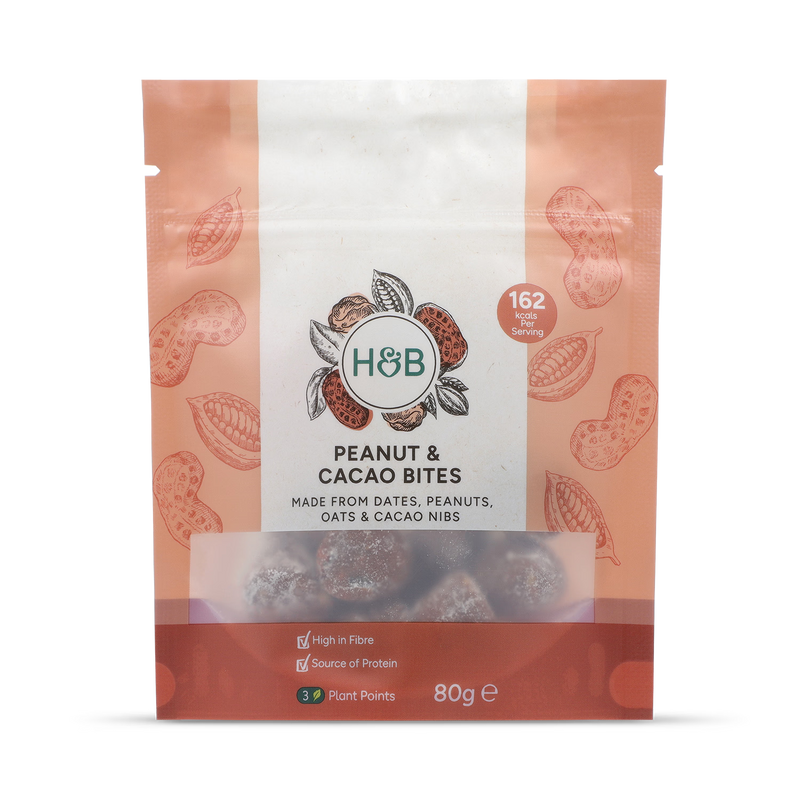 Holland & Barrett Peanut and Cacao Bites 80g, UK version