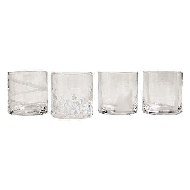 M&S Patterned White Tumblers Set   4 per pack