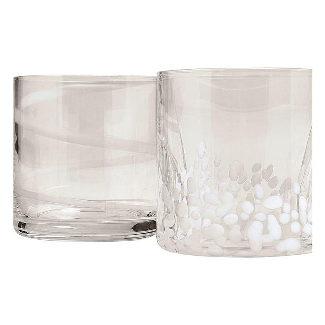 M&S Patterned White Tumblers Set   4 per pack