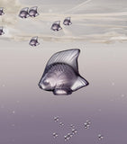 Lalique crystal fish sculpture purple, UK version