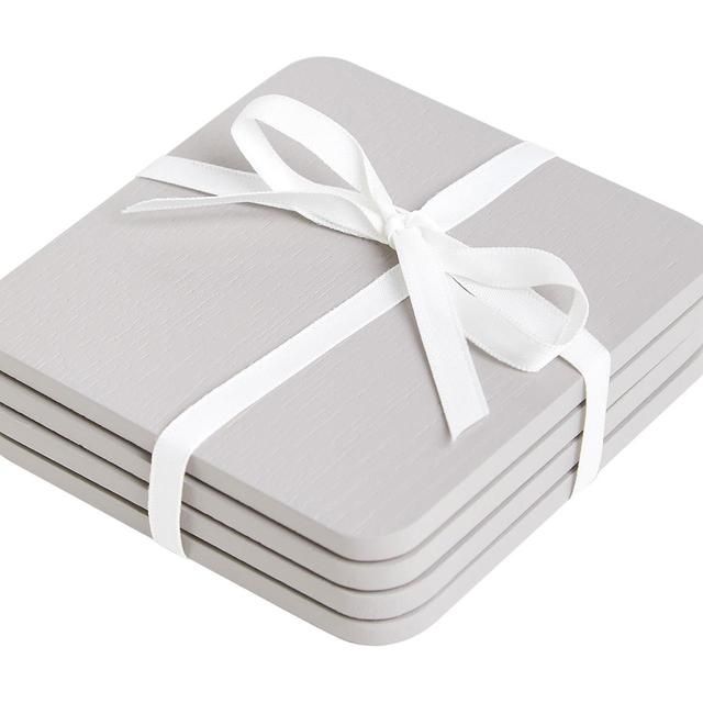 M&S Square Wooden Coasters 'One Size Grey   4 per pack