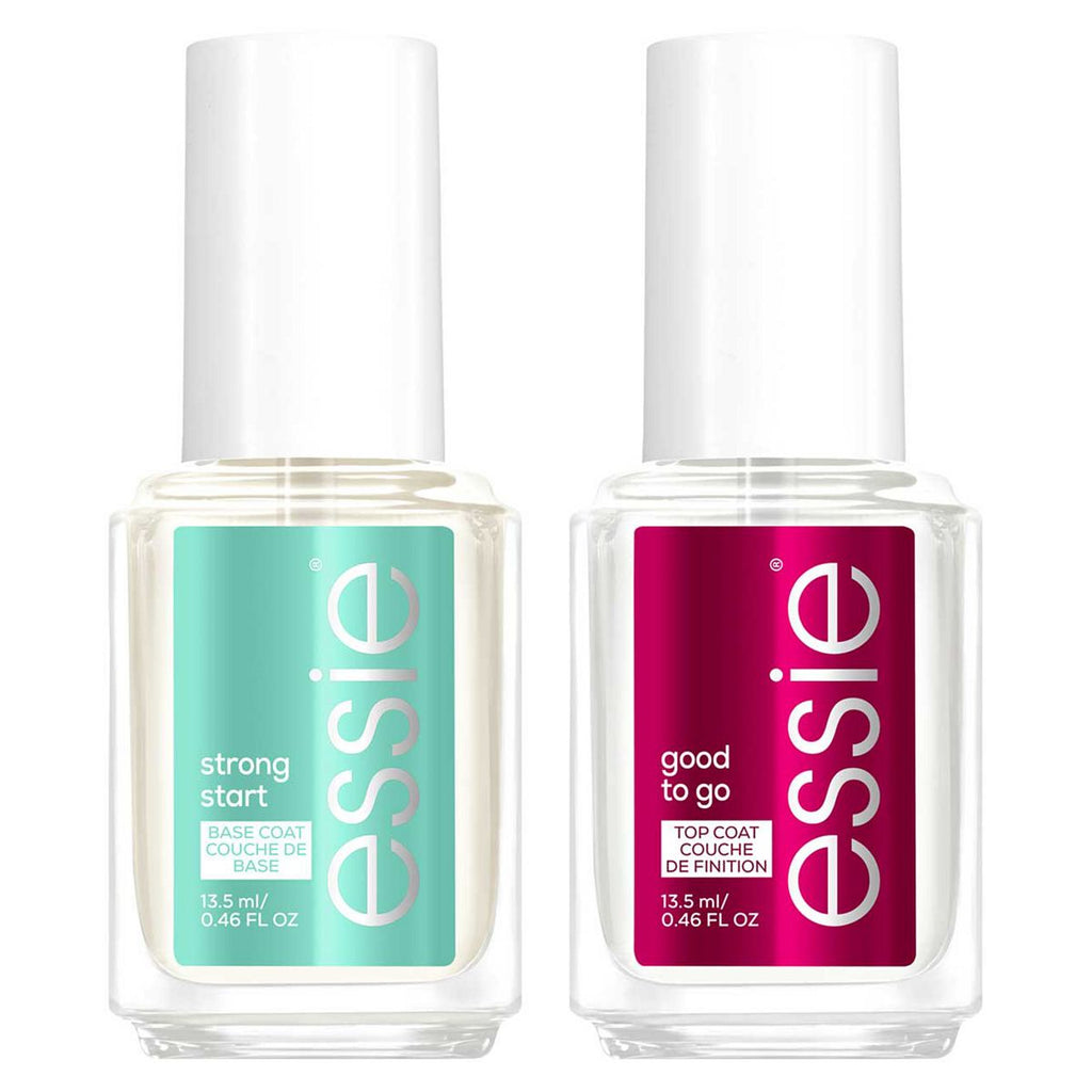 Essie Care Duo Kit, Strong Start Base Coat and Good To Go Topcoat, Helps Reinforce Weak And Brittle Nails