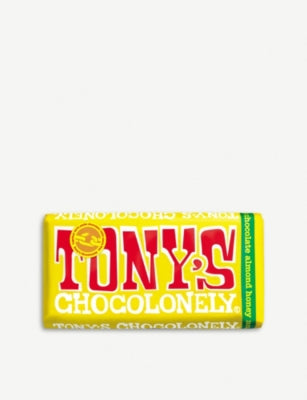 Tony's Chocolonely almond honey nougat milk chocolate bar 180g (British brand)