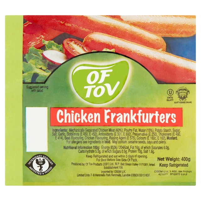 Of Tov Chicken Frankfurter Sausages   400g GOODS M&S   