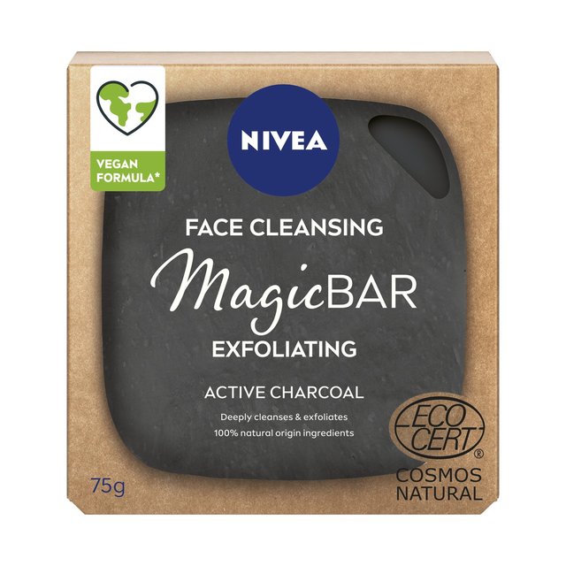 NIVEA Magic Bar Exfoliating Charcoal Face Cleansing Scrub   75g