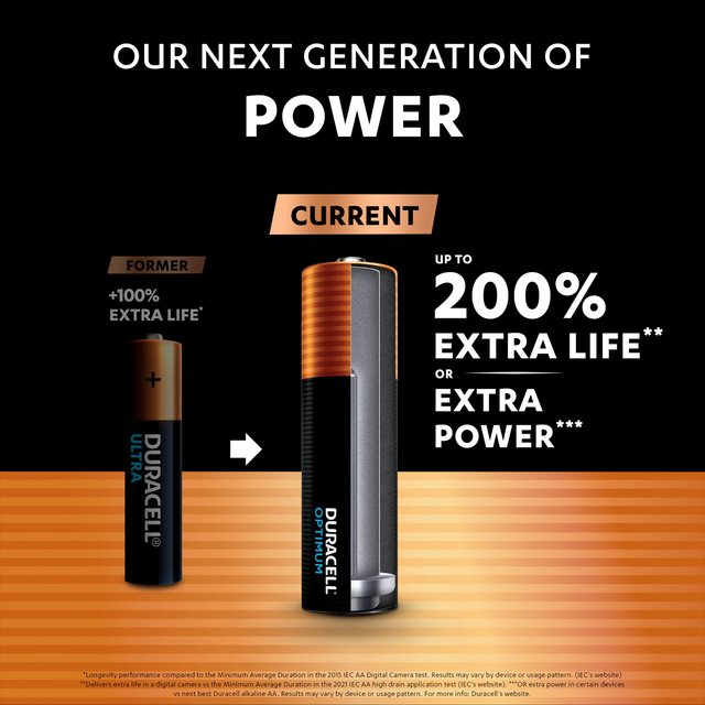 Duracell Optimum AA Batteries   4 per pack GOODS M&S   