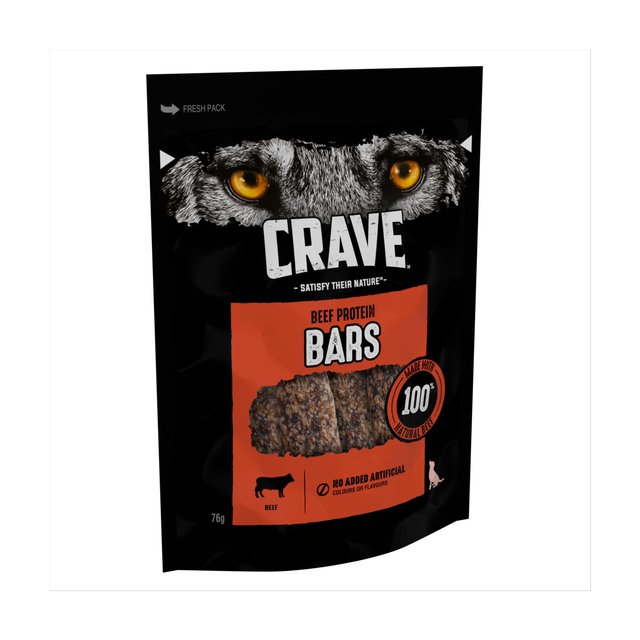 Crave Natural Grain Free Protein Bar Grain Adult Dog Treat Beef   76g GOODS M&S   