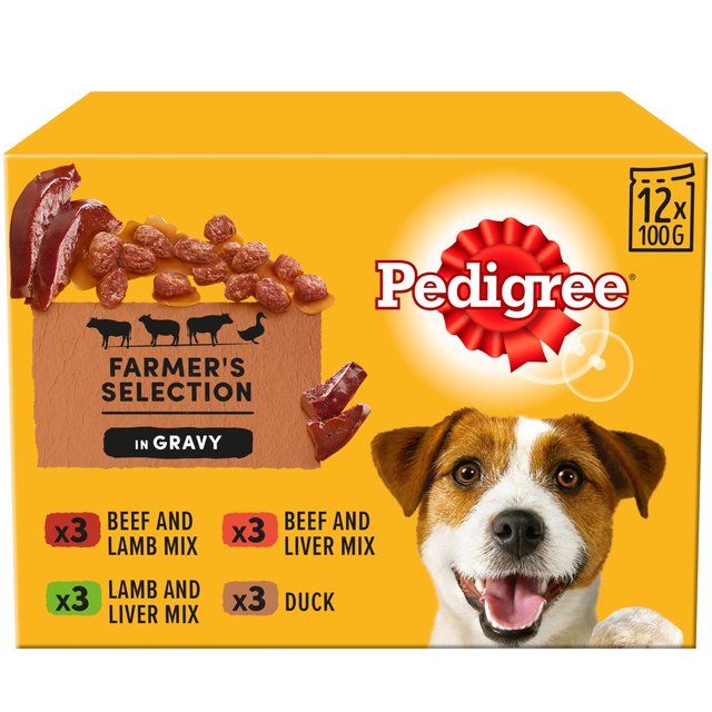 Pedigree Wet Dog Food Pouches with Beef Liver and Vegetables in Gravy   12 x 100g