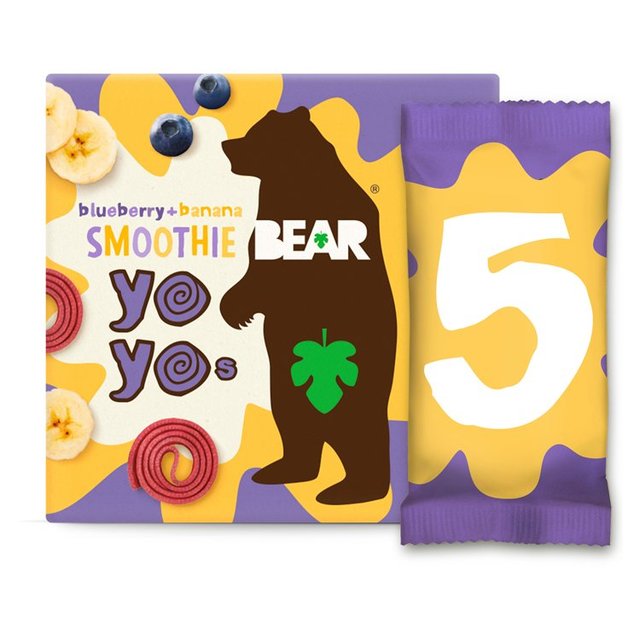 BEAR Smoothie Fruit Yoyos Blueberry & Banana Multipack   5 x 20g