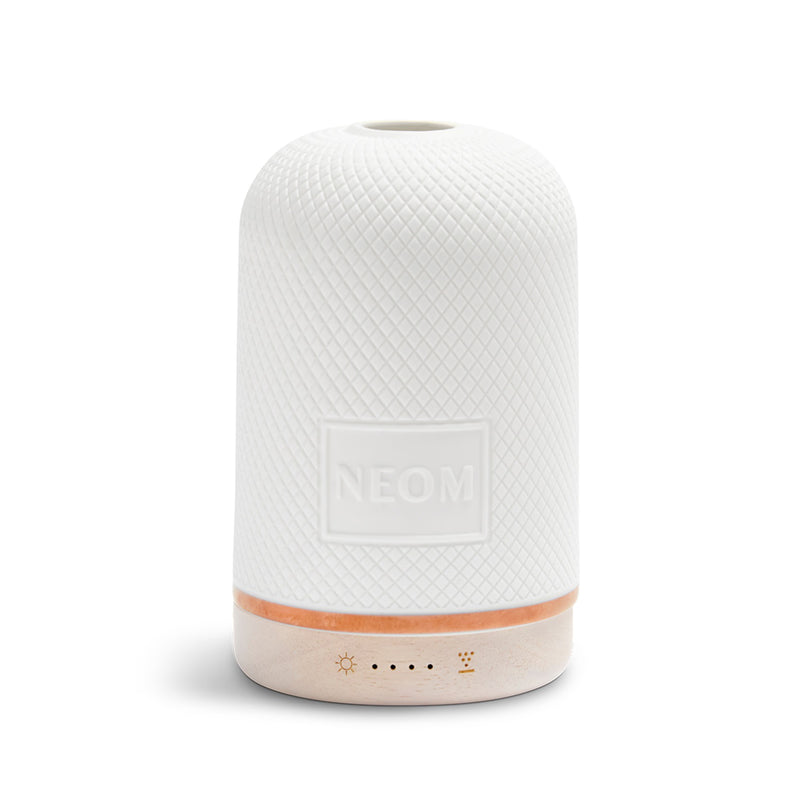 NEOM Wellbeing Pod diffuser with upcycled wood base - British product