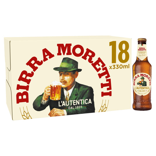 Birra Moretti Lager Beer Bottle 18x330ml All beer Sainsburys   