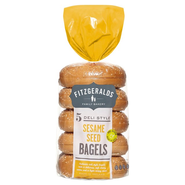 Fitzgeralds Sesame Sliced Bagels   5 per pack GOODS M&S   