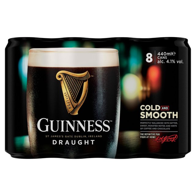 Guinness Draught Stout Beer   8 x 440ml GOODS M&S   