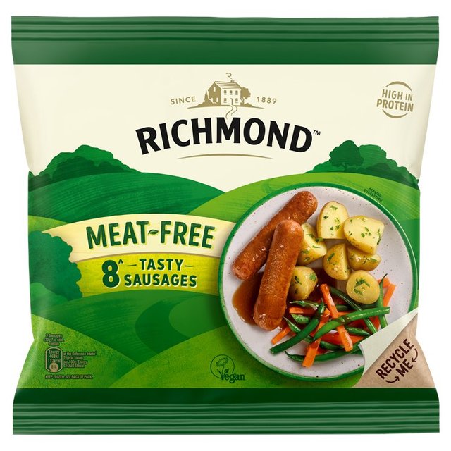 Richmond 8 Meat Free Vegan Frozen Sausages   304g