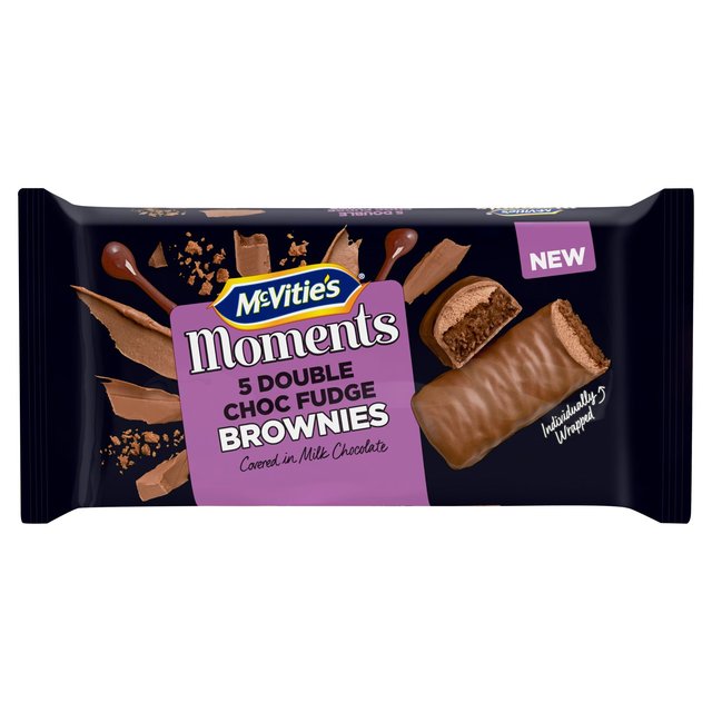 McVities Moments Chocolate Fudge Brownie Cake Bar   5 per pack