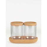 George Home Two Canisters With Cork Lid And Tray General Household ASDA   