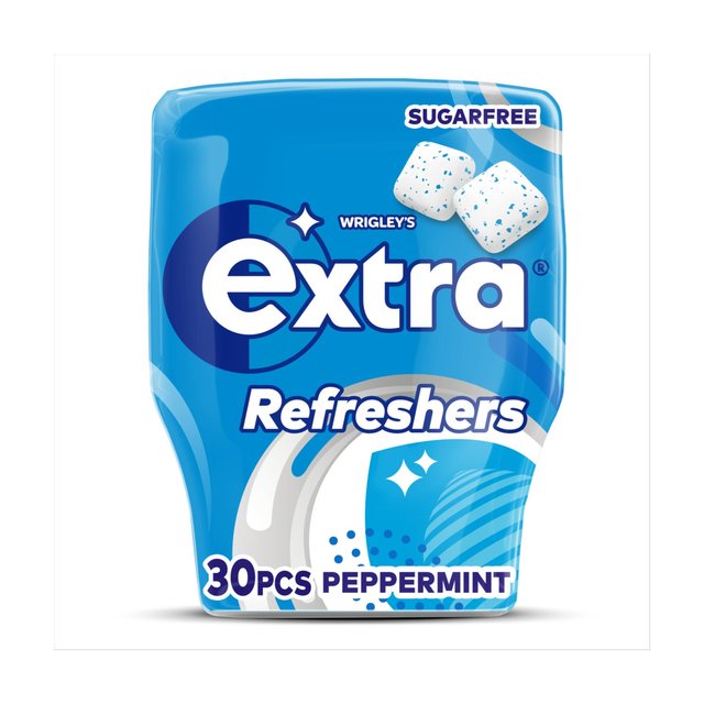 Extra Refreshers Peppermint Sugarfree Chewing Gum Bottle 30 Pieces   67g