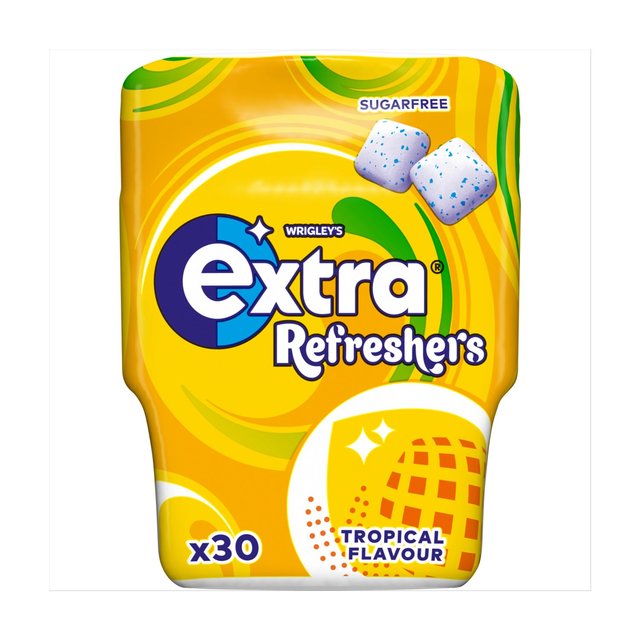 Extra Refreshers Tropical Flavour Sugarfree Chewing Gum Bottle 30 Pieces   67g GOODS M&S   