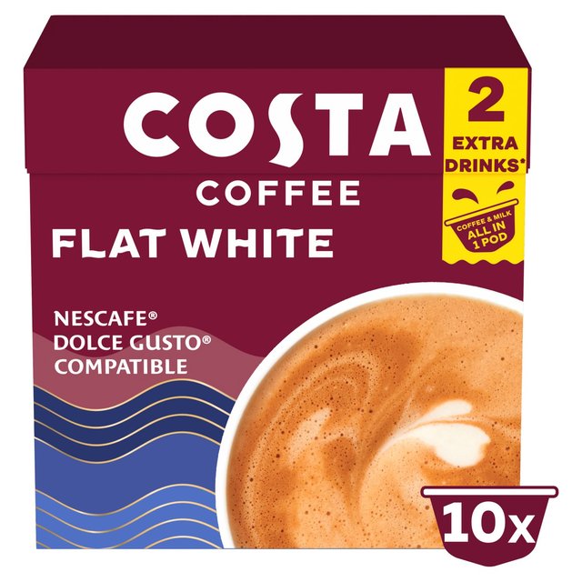 Costa Coffee Nescafe Dolce Gusto Compatible Flat White   10 per pack GOODS M&S   