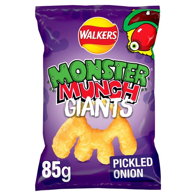 Walkers Monster Munch Giants Pickled Onion Sharing Bag Snacks   85g