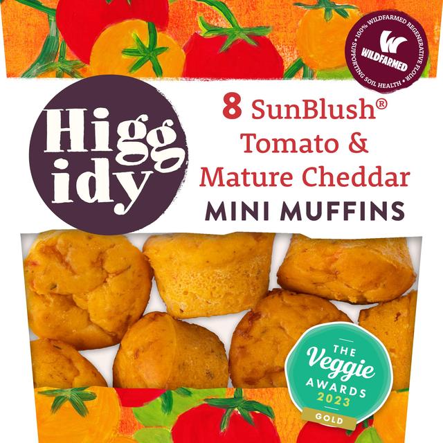 Higgidy 8 Cheddar & Tomato Mini Muffins   160g GOODS M&S   