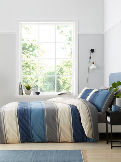 Betley Fusion Blue/Beige Duvet Cover and Pillowcase Set